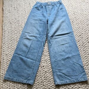 MOTHER Light Blue Wide-Leg Elastic Waist Jeans